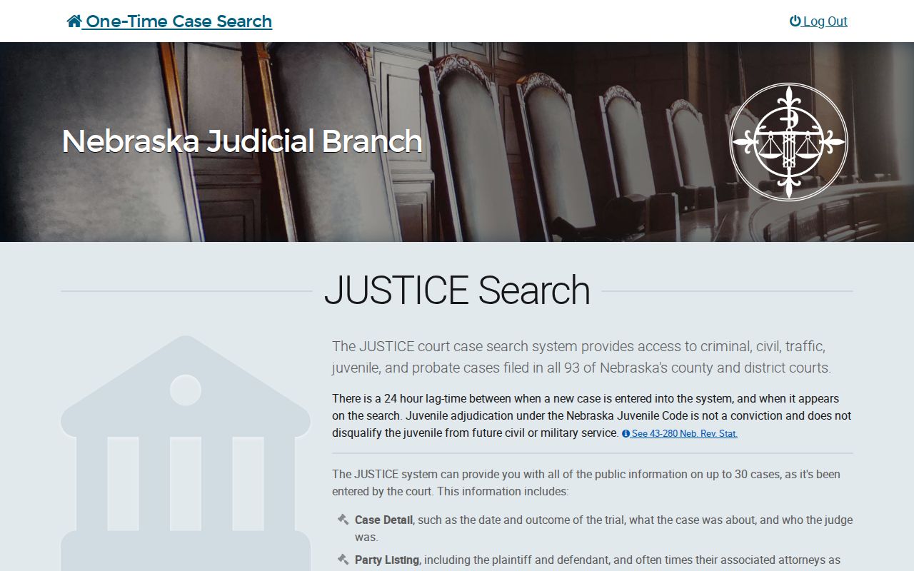 Nebraska JUSTICE terms for a Saunders County warrant search