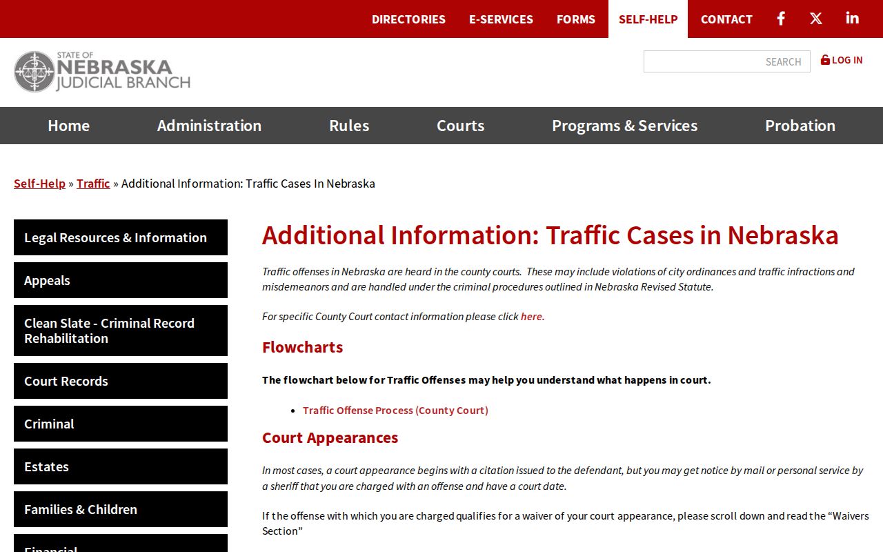 Nebraska traffic citation information for Saunders County traffic warrants